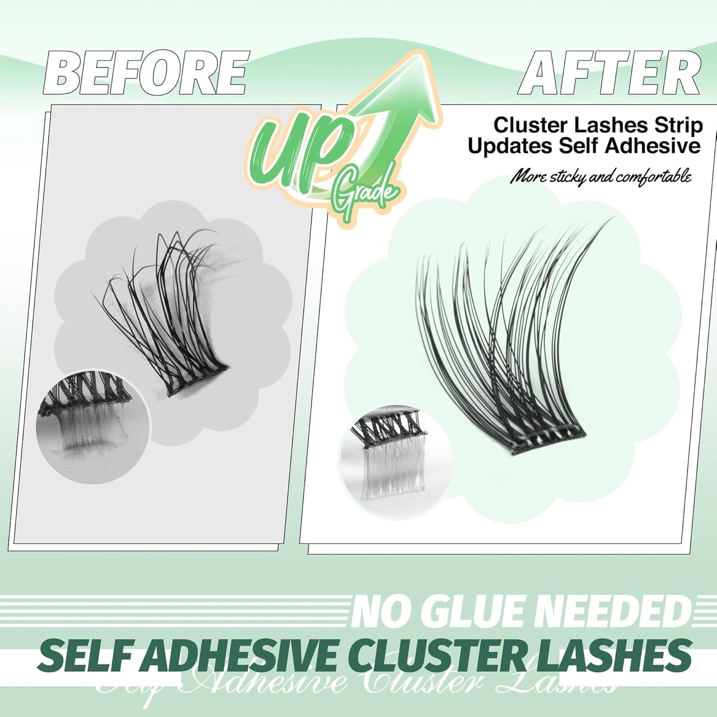 Natural Self Adhesive Lash Clusters Wispy Pre Glued Eyelashes Clusters C-curly Self Adhesive Eyelash Extensions 10-16MM No Glue Needed Individual Lashes 120 Pcs by Lvmixwig