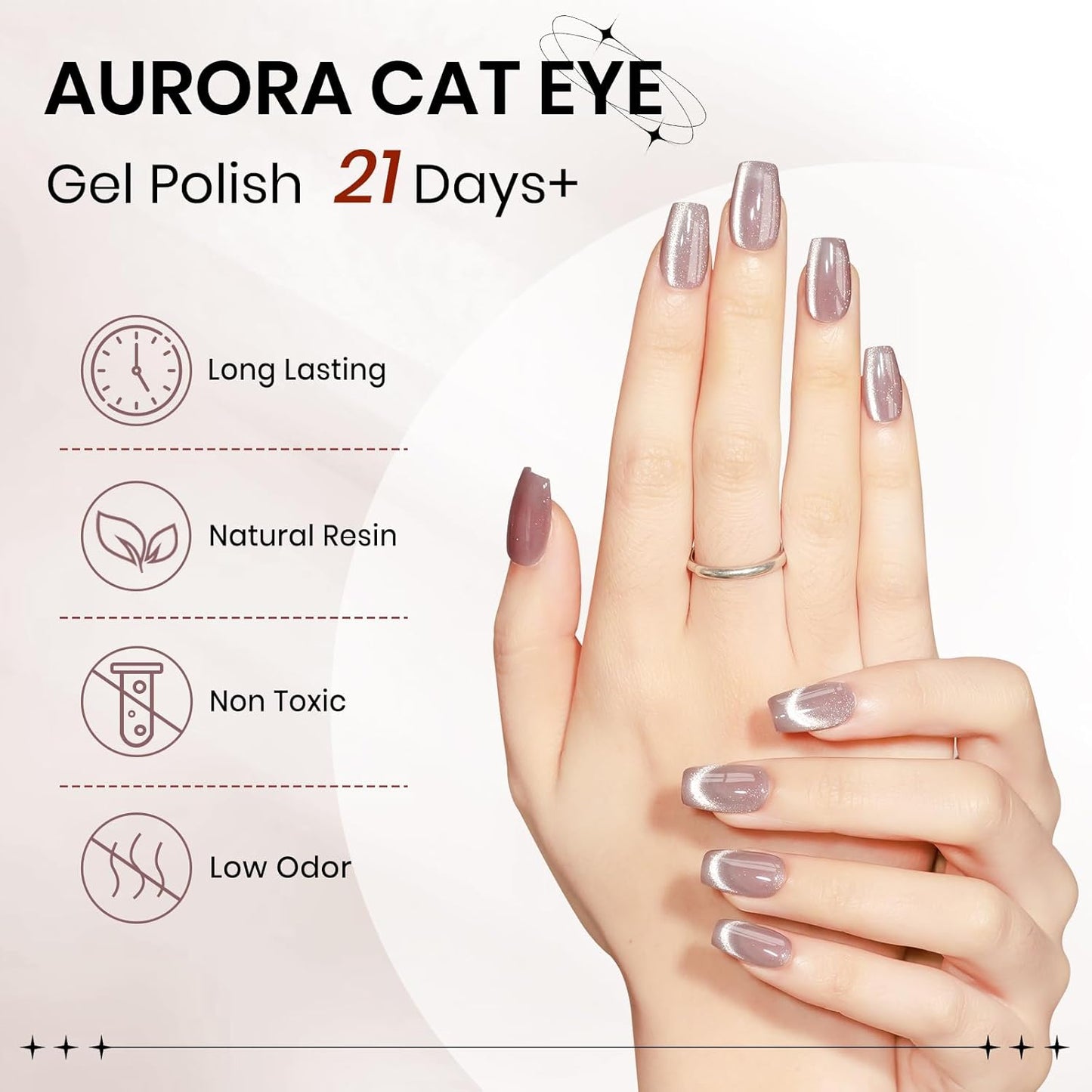 Nude Cat Eye Gel, 15ML Magnetic Crystal Holographic Cateye Gel Nail Polish Glitter Shimmer Reflective Nail Polish with Magnet Soak Off U V Salon DIY at Home