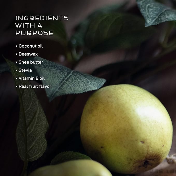 Farmstead Apothecary 100% Natural Lip Balm with Organic Beeswax, Organic Shea Butter & Organic Coconut Oil, Pear & Almond 0.2oz (Pack of 2)