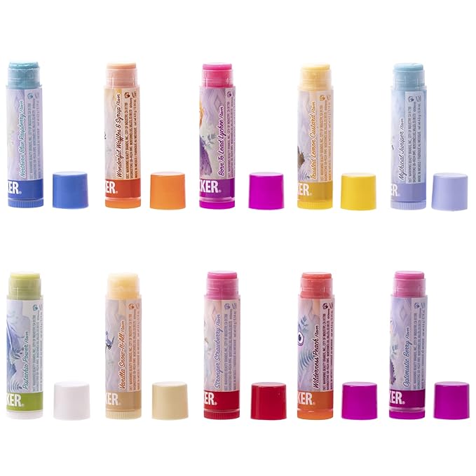 Lip Smacker Disney Frozen 2 Party Pack - 10 Moisturizing Lip Balms, Clear Matte, Hydrating & Protecting - Cruelty-Free- Frozen 2
