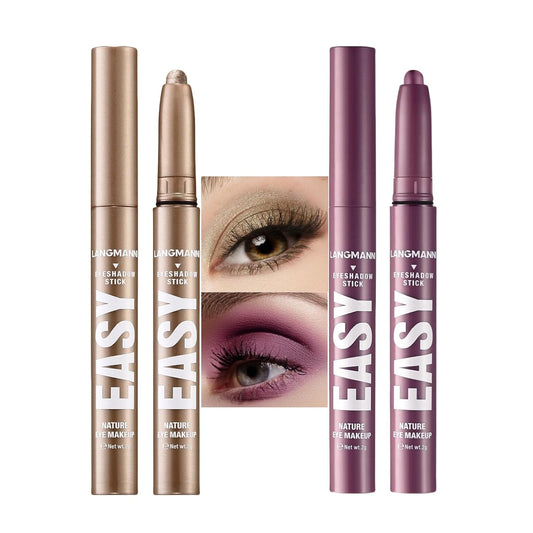 Jolilab Eyeshadow Stick, 2 Colors Matte Professional Bright-Colored Contouring and Highlight Stick, Cream Waterproof Long Lasting High Pigmented Eye Shadow.