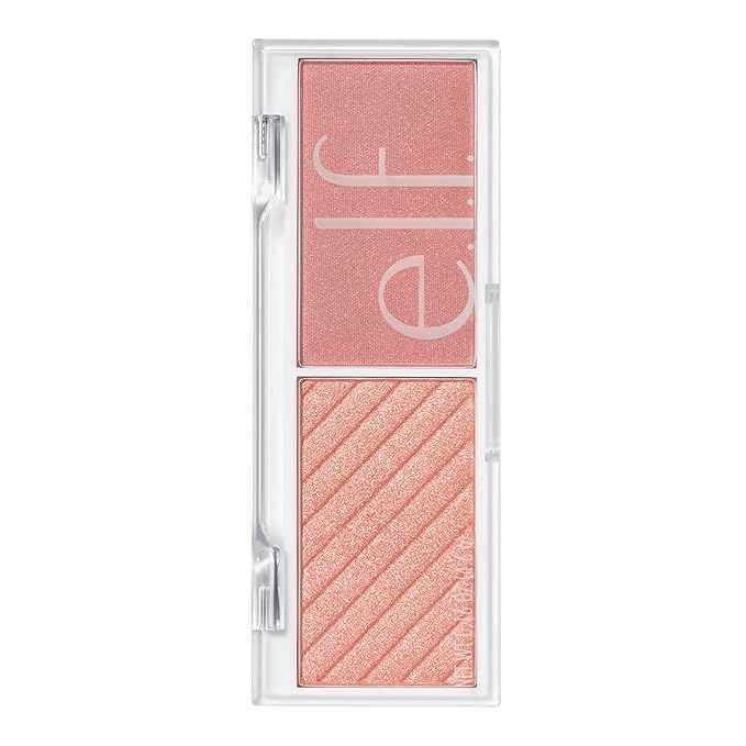 e.l.f. Cosmetics Bite-Size Face Duo, Highlighter, Bronzer & Blush Palette, Highly Pigmented, Watermelon, 0.049 Oz (1.4g), 0.049 ounces