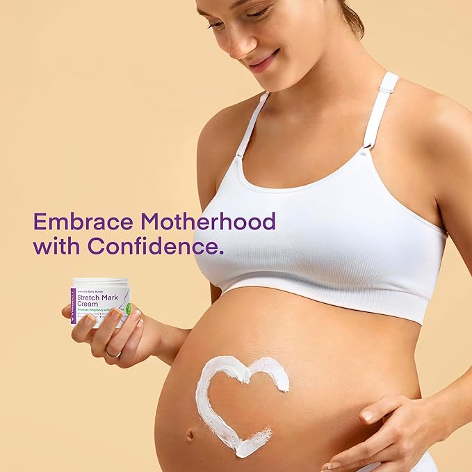 Stretch Mark Cream for Pregnancy: Stretch Mark Treatment - Belly Butter For Pregnant Women - Massage Lotion To Prevent And Repair Maternity Stretch Marks Scar - 4 Oz