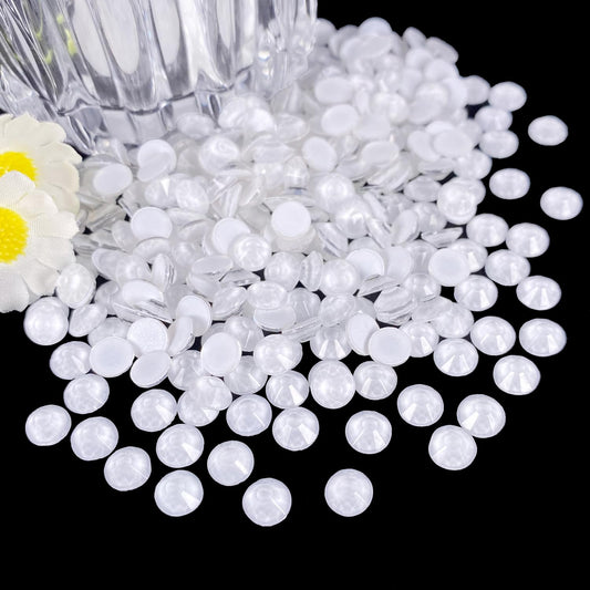 Flatback Glass Rhinestones,Bedazzler Gems 1440pcs Non Hotfix Crystal Rhinestones for Nail Charms Crafts Clothes Tumblers,White Neon,SS20
