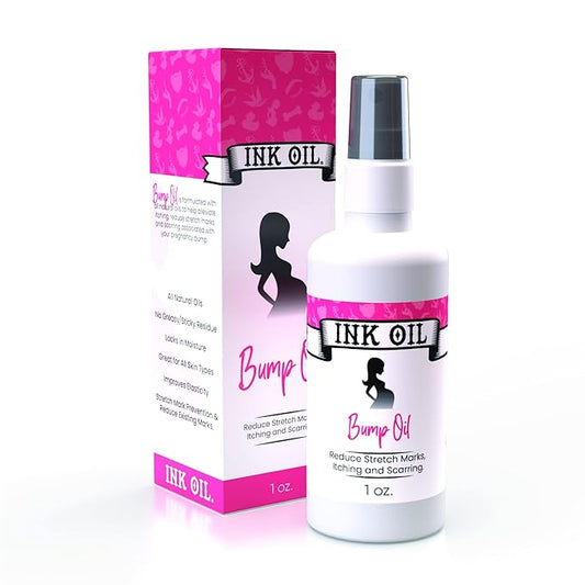 Ink Oil Bump Oil Stretch Mark Treatment | Baby Bump Essentials | Scar Removal | Pregnancy Must Haves First Trimester | Maternity Care | Ink - Bio Oil Stretch Marks Pregnancy | Advanced Skincare