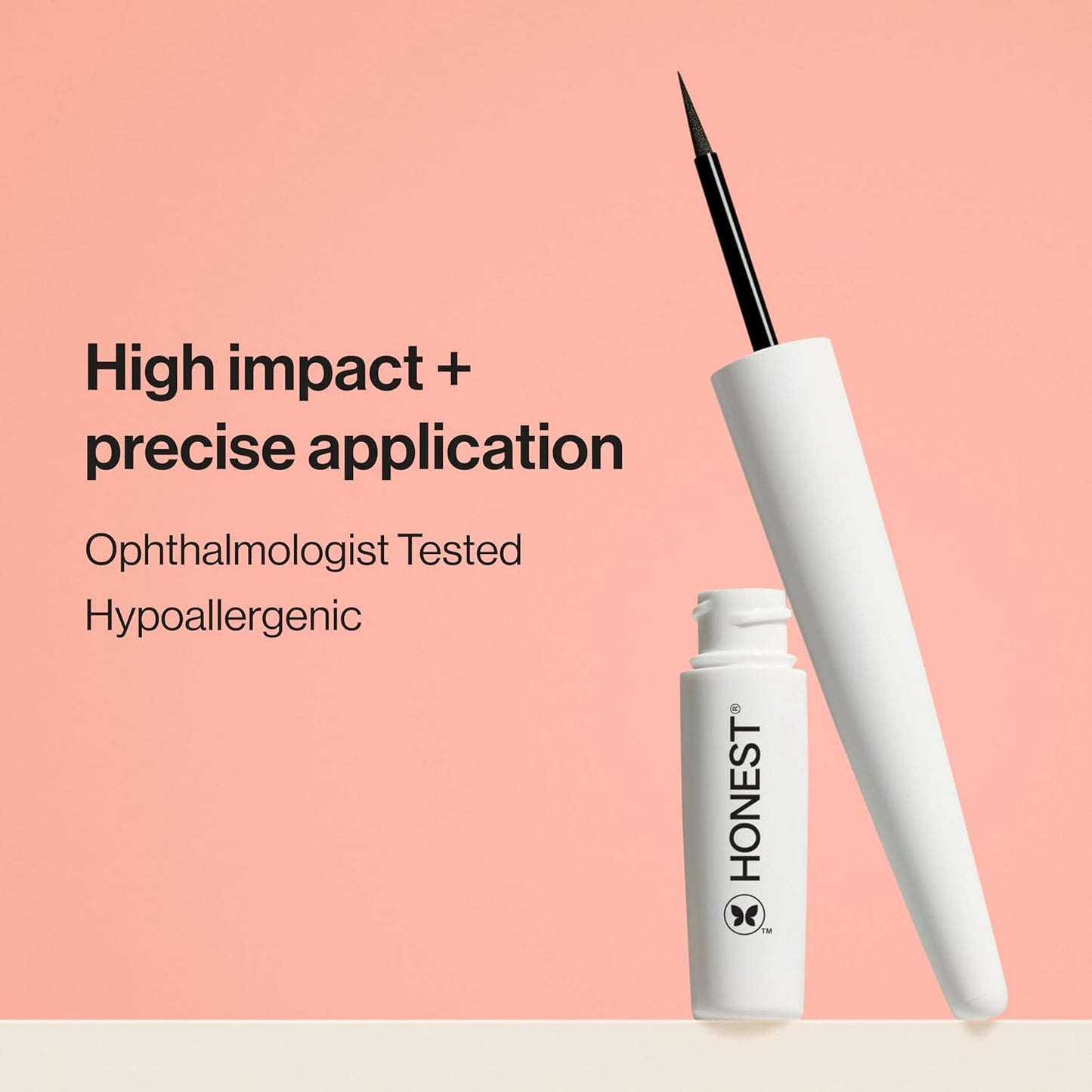 Honest Beauty Longlasting Liquid Eyeliner | Smudge + Flake Proof, Precise Application | Hypoallergenic, Vegan, + Cruelty Free | Black, 0.58 fl oz