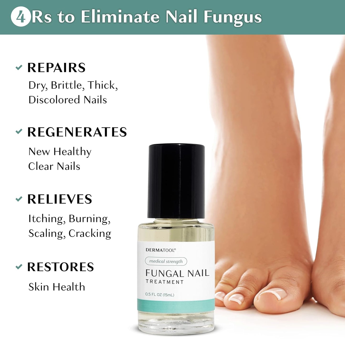 Toenail Fungus Treatment Extra Strength Antifungal Solution and Nail Fungus Treatment for Toenail - Repairs Fungal Damaged, Yellow, Thick, Discolored Nails - Fingernails and Toe Nail Fungus Treatments