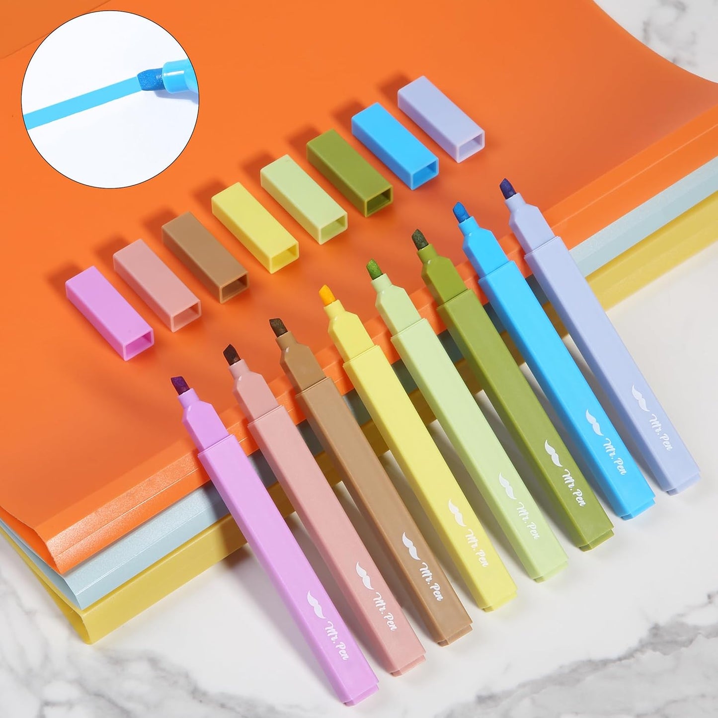 Mr. Pen- Aesthetic Highlighters, 8 Pack, Chisel Tip, Autumn Colors, Cute Highlighters Assorted Colors, Back to School Supplies