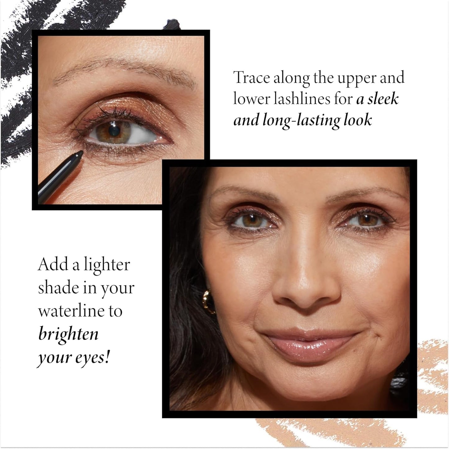 LAURA GELLER NEW YORK INKcredible Gel Eyeliner - Smoky Night - Waterproof Smudge-proof Eyeliner Pencil - Built in Sharpener