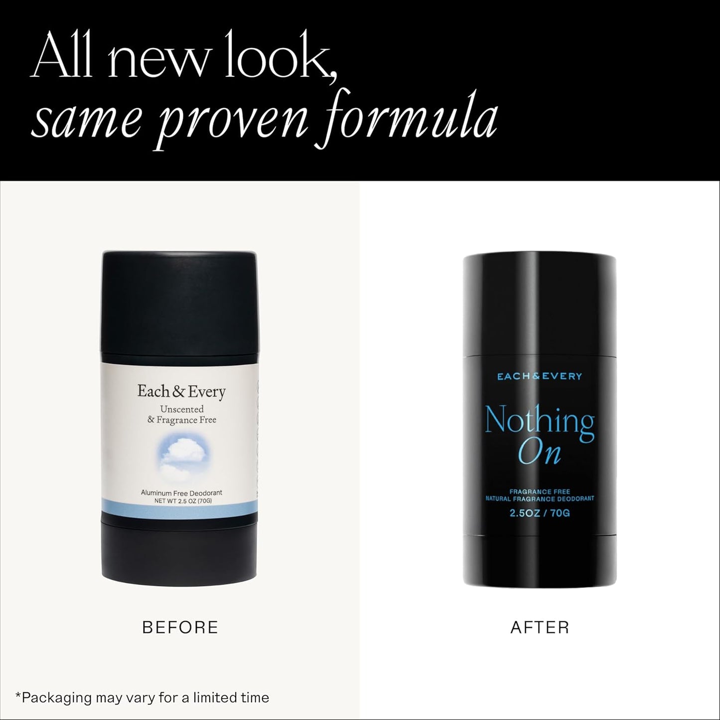 Each & Every Aluminum Free Deodorant for Men & Women - All Natural Deodorant for Sensitive Skin, EWG Verified - Clean, Baking Soda-Free, Plant-Based Fragrance, Unscented Fragrance-Free, 2.5oz