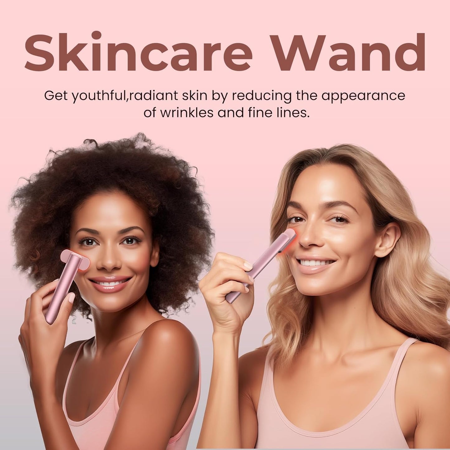 Red-Light-Therapy-for-Face,7 in 1 LED Light-Therapy-Wand for Face and Neck - Microcurrent Facial Device for Anti-Aging - Face & Eye Massager Skincare (7 Colors led Light)