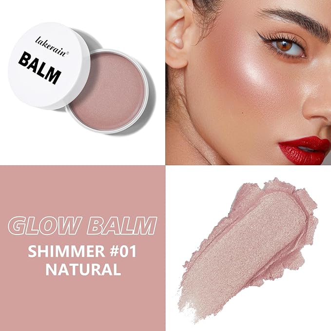 KYDA Miracle Glow Balm, Glow Tinted Blush Balm, Multiuse Face Balm for Cheek Lips Eyes, Hydrating Cream Blush, Blendable Lightweight, Shimmer Blusher, Natural, 1.76 oz