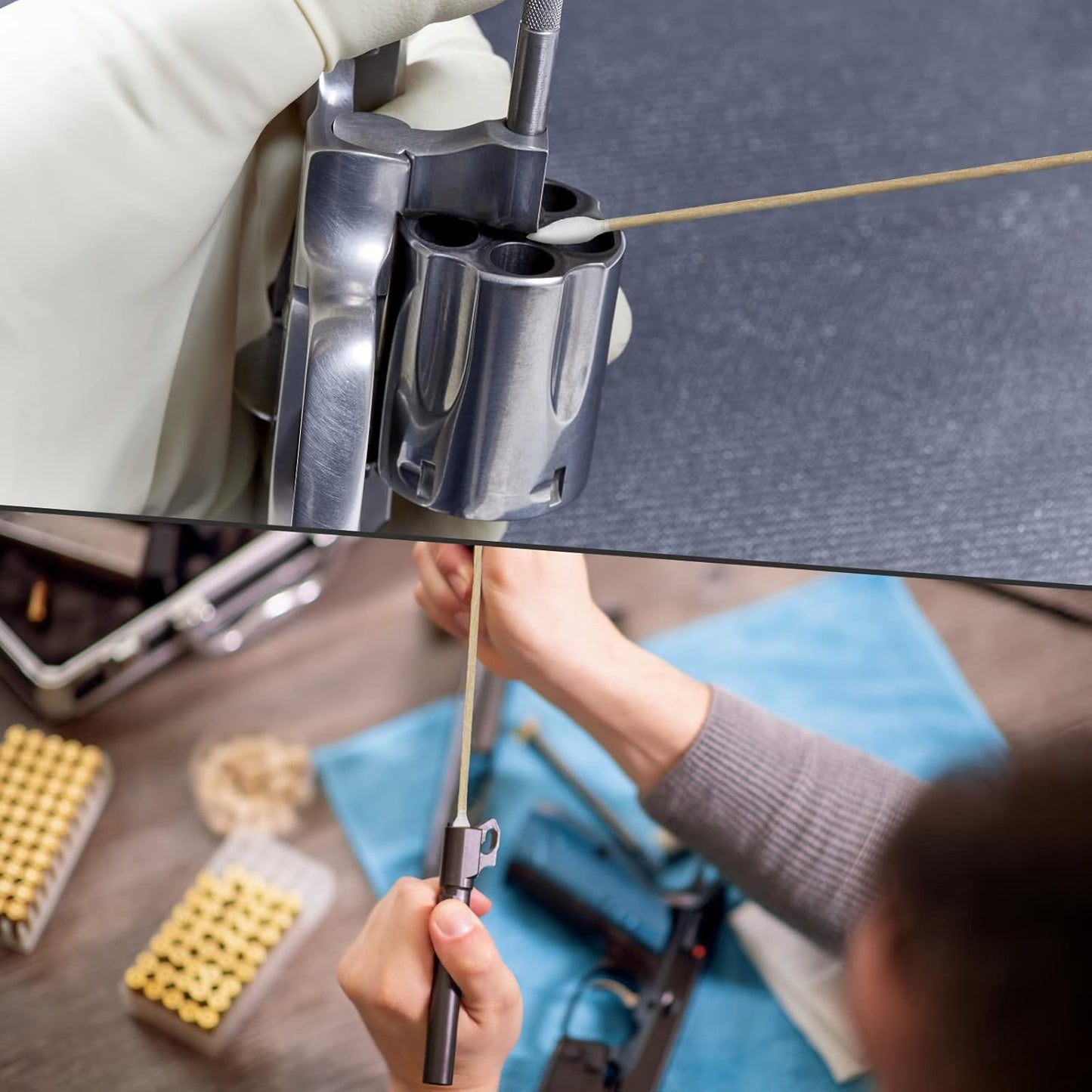 Eyxformula 600 Pcs 6 Inch Gun Cleaning Swabs Lint Free, Pointed Tip Long Cotton Swabs with Sturdy Bamboo Sticks, Ideal for Precision Cleaning Firearms, Tight Space, Electronics, Crafts, Detailing