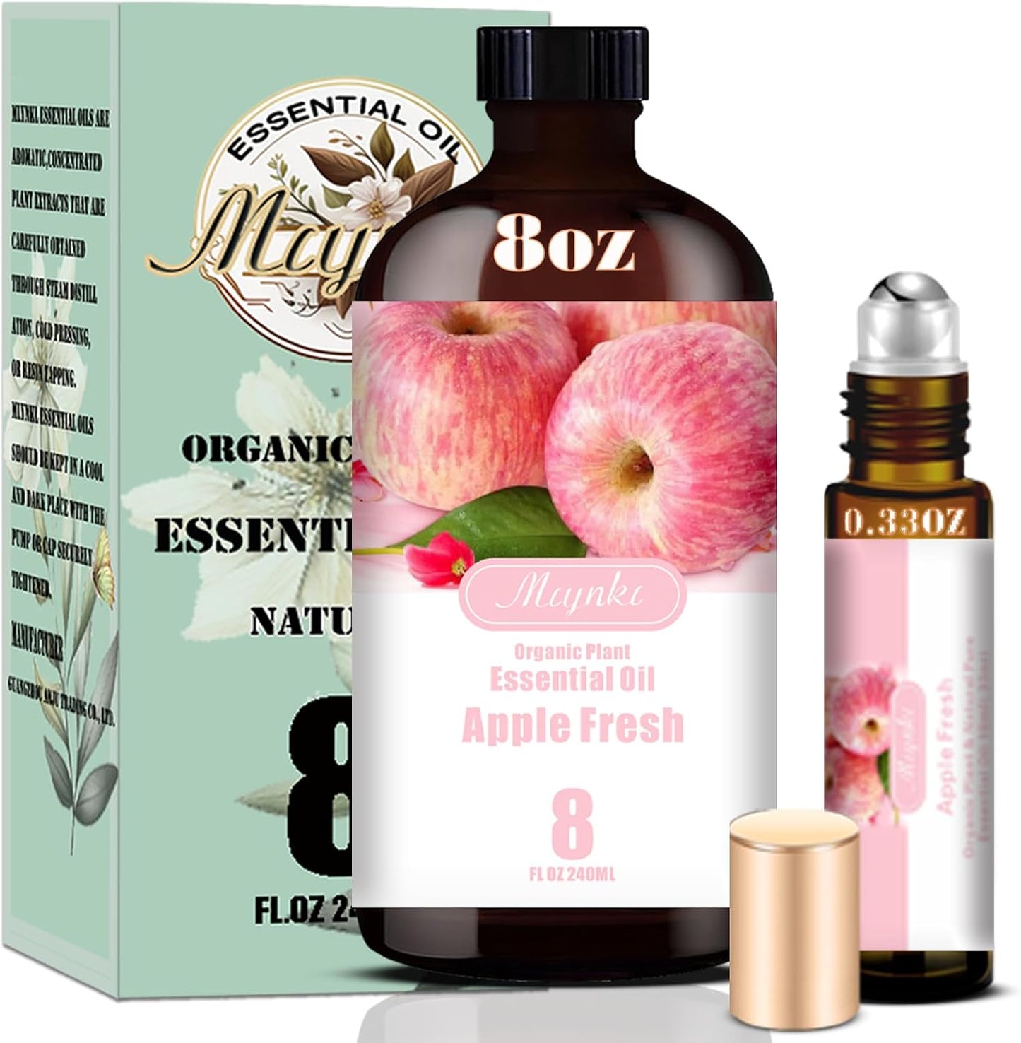 Apple Fragrance Oil-Apple Essential Oil 8.33oz (250ml)-100% Pure Natural Scent for Diffusers, Candles, Soap Making & Aromatherapy-Relaxing Home & Gift Essential Oil for Bath, Massage