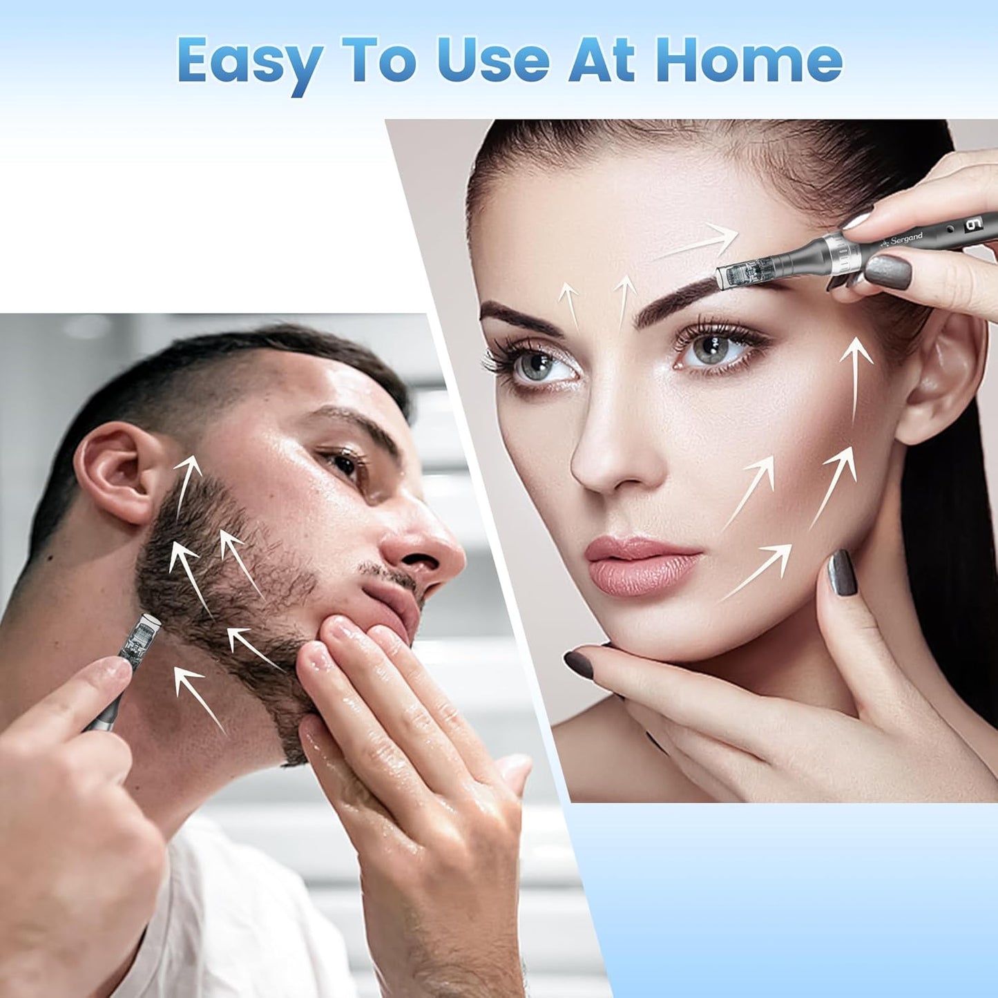 Microneedle Derma Roller Pen for Home Use - Microneedle Skin Care Tool for Men Women Home Use