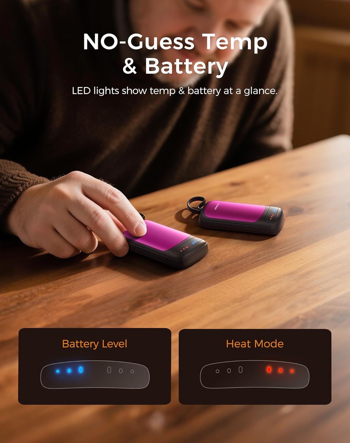 OCOOPA Hand-Warmers-Rechargeable Dual Sided, 2 in 1 Electric-Hand -Warmers with UL Certified, 3 Heating Level, Pocket Sized USB Hand Warmers for Camping, Hunting, Commuting, Gifts for Men, UT5 Duoheat