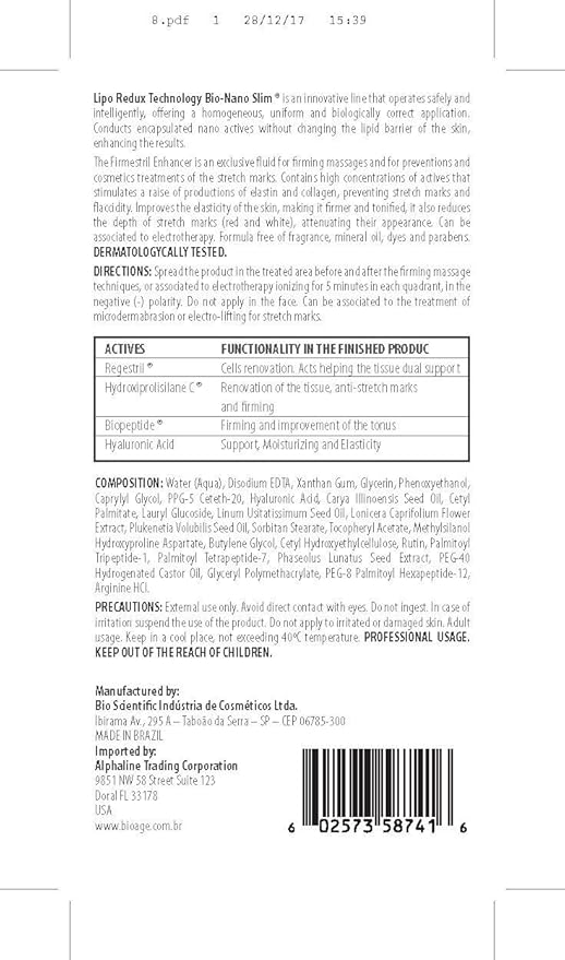 Bioage - Stretch Marks Reducer Serum with High Hyaluronic Acid Concentration, After Breast Surgery, Postpartum, With Renewal Effect, raises the productions of collagen LIPOREDUX