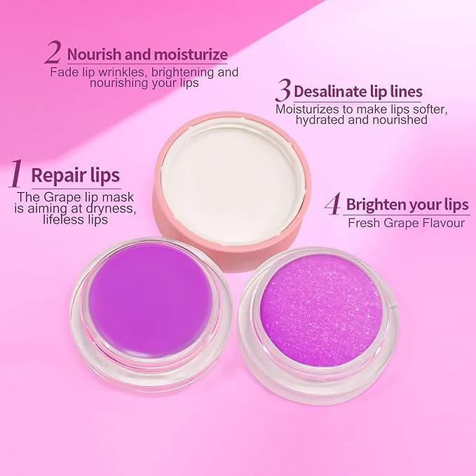 kukubird Exfoliating Lip Scrub Lip Care Treatment For Chapped and Cracked Lips-Grape