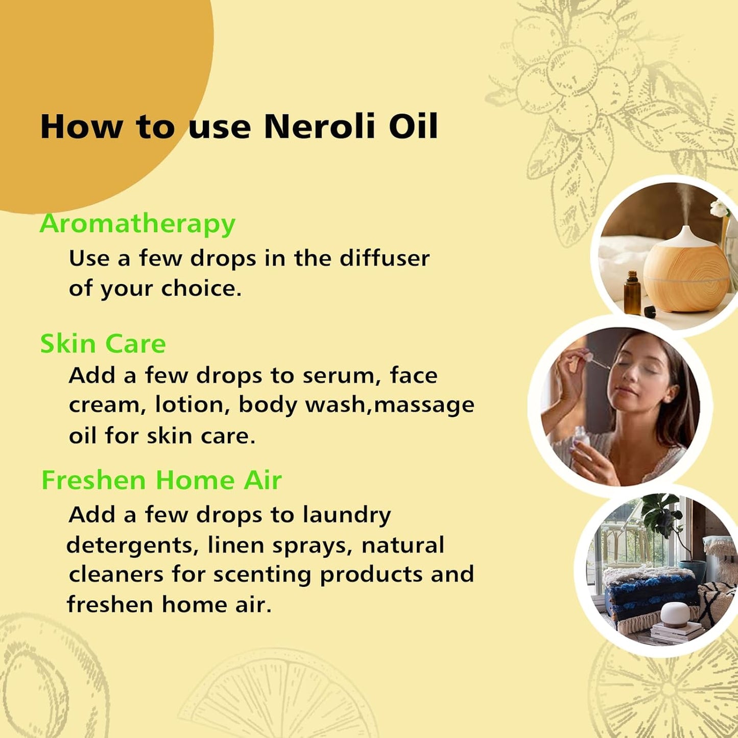 Neroli Essential Oil 1 Oz- 100% Pure & Undiluted Orange Blossom Oil for Diffuser, Skin Care, Massage & DIY