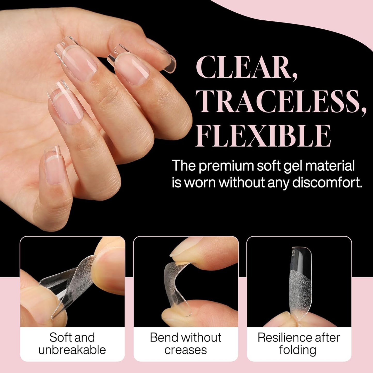 Short Square Nail Tips Gel: 360Pcs Full Cover Short Square Press On Nails Pre-buff Fake Acrylic Nails Half Matte Clear Nail Tips for Nail Extension DIY 12 Sizes