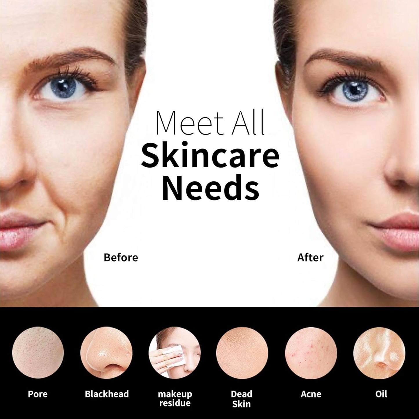 NågraCoola CLIE Silicone Face Scrubber, Facial Cleansing Brush, Rechargeable, Waterproof Face Scrub Brush for Deep Cleansing, Exfoliating, Massage, with Eye Roller, for Women and Men-Black