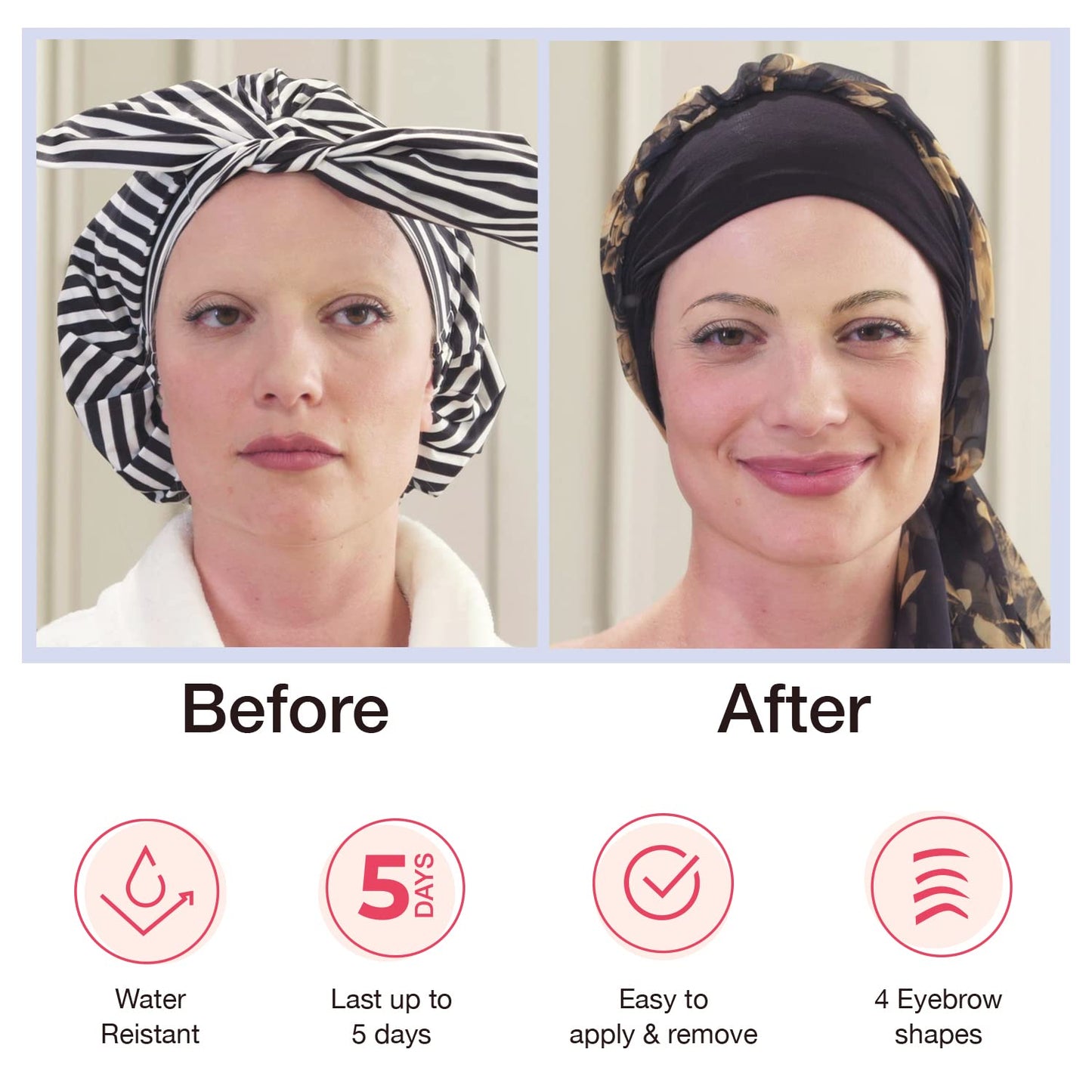 Godefroy MyBrows Long Lasting Eyebrow Transfers, Low Arch, Light Brown, 48-Pairs of Brows (96 Individual transfers)