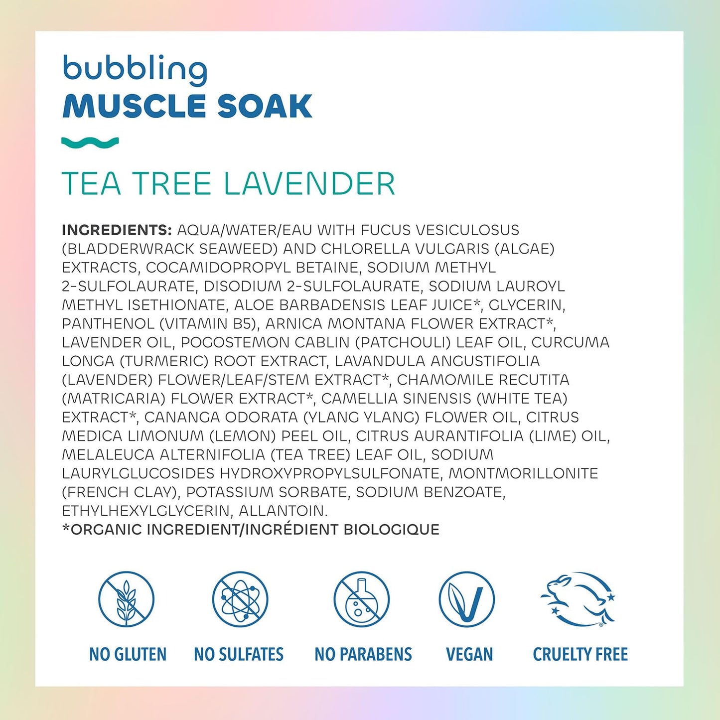 Seaweed Bath Co. Bubbling Muscle Soak, Tea Tree Lavender Scent, 12 Ounce, Sustainably Harvested Seaweed, French Sea Clay, Arnica