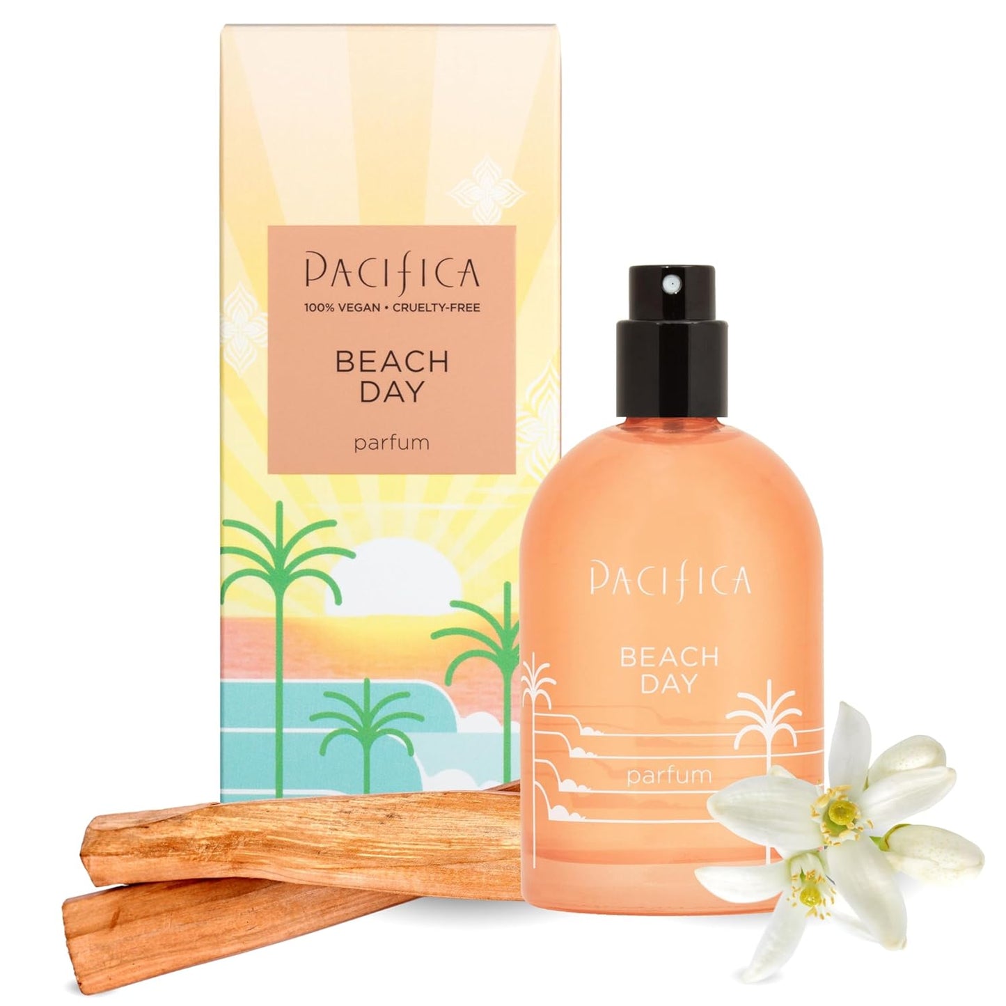 Pacifica Beach Day Spray Perfume, Fragrances, Bliss, Bergamont, Orange Flower, Sandalwood, Amber, Suede Leather, Clean Perfume, Parfum, Eau de Toilette Clean Vegan & Cruelty-Free