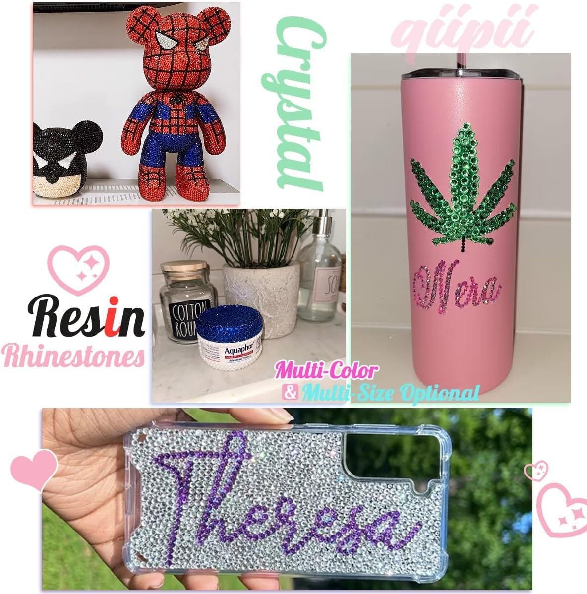 16000PCS Rose Pink Resin Crystal Rhinestones for Crafting 3mm 4mm 5mm Light Hot Pink Flatback Stones Rose Red Diamonds Crystals Gems for Face Eyes Makeup Tumblers Bottles Crafts Clothes Shoes