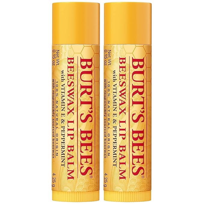 Burt's Bees Lip Balm Easter Basket Stuffers - Original Beeswax, Lip Moisturizer With Responsibly Sourced Beeswax, Tint-Free, Natural Conditioning Lip Treatment, 2 Tubes, 0.15 oz. (Pack of 2)