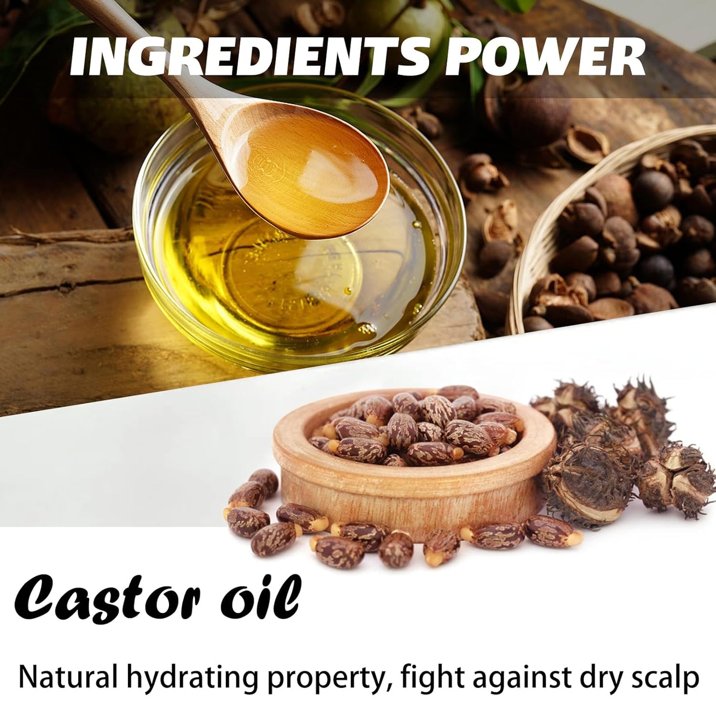 Shampoo Bar and Conditioner Bar Set - Promote Hair Growth & Strengthening, Paraben Free and Sulfate Free with Natural Castor Oil for Men & Women Thinning Hair, 2pc Set