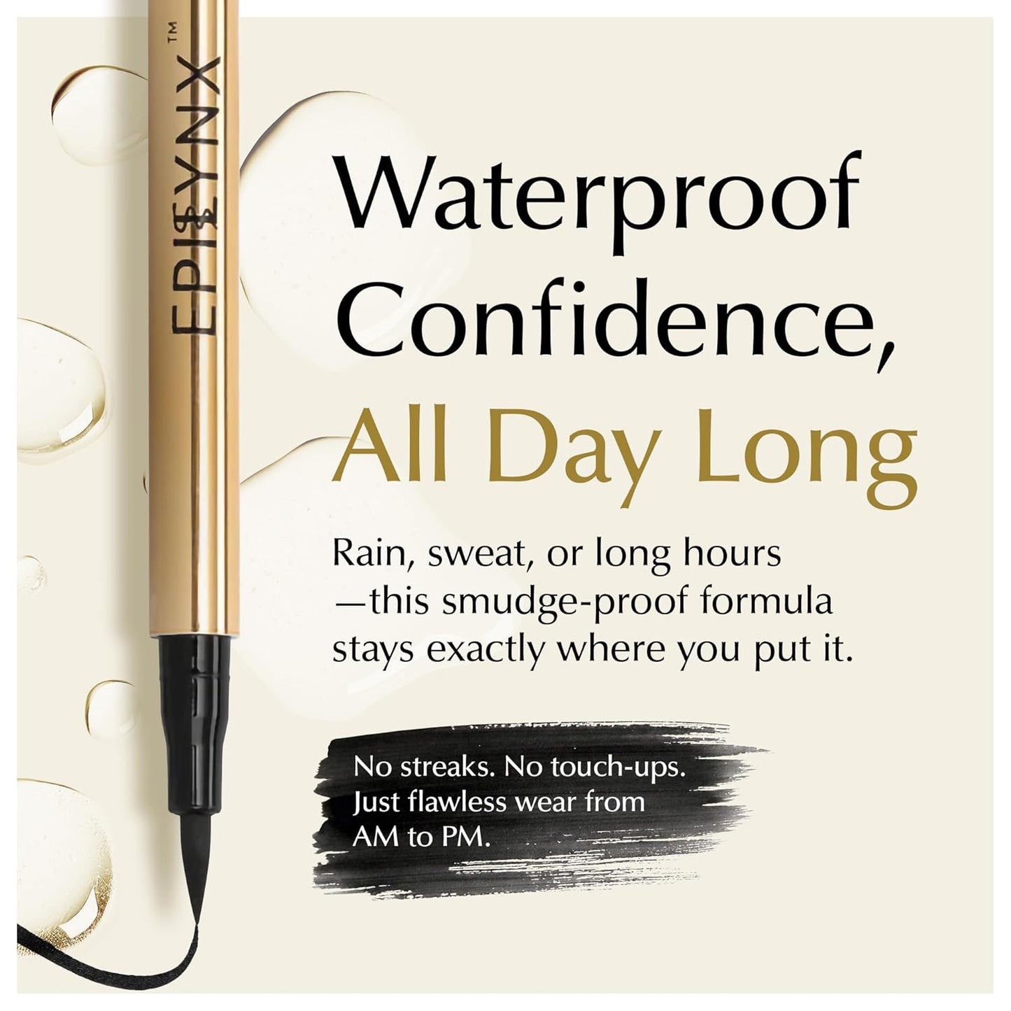 Waterproof Liquid Eyeliner - Smudge-Proof, Long-Lasting Vegan Liquid Eyeliner Pen with Precision Tip for Smooth Application, Gluten-Free, Hypoallergenic Eye Liner - 2mL Black