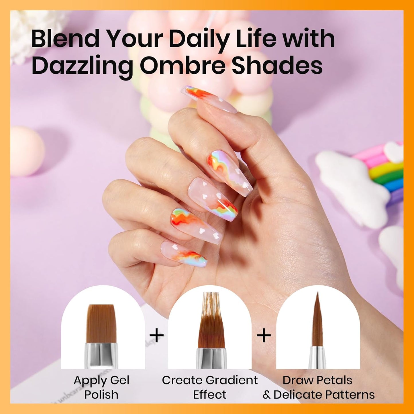 Beetles Nail Art Brushes, 8pcs Double-headed Nail Art Tool Set, Nail Dotting Tools, Striping Nail Art Brushes for Lines, Nail Drawing Pen with Bow knot Stickers Gift for Women