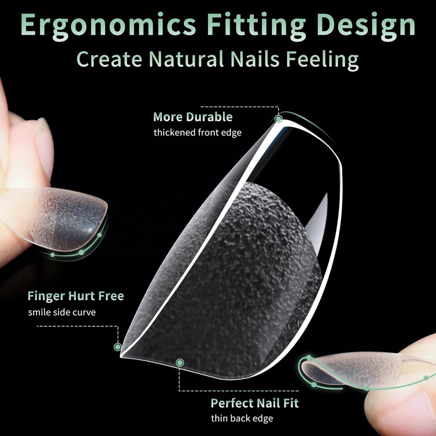 Medium Coffin Nail Tips, 216pcs Acrylic Ballerina Soft Fake Nails Gel Nail Tips, Full Cover Pre-Shaped Matte Clear Press on Nails for Extension, Diy at Home Manicure 12 Sizes