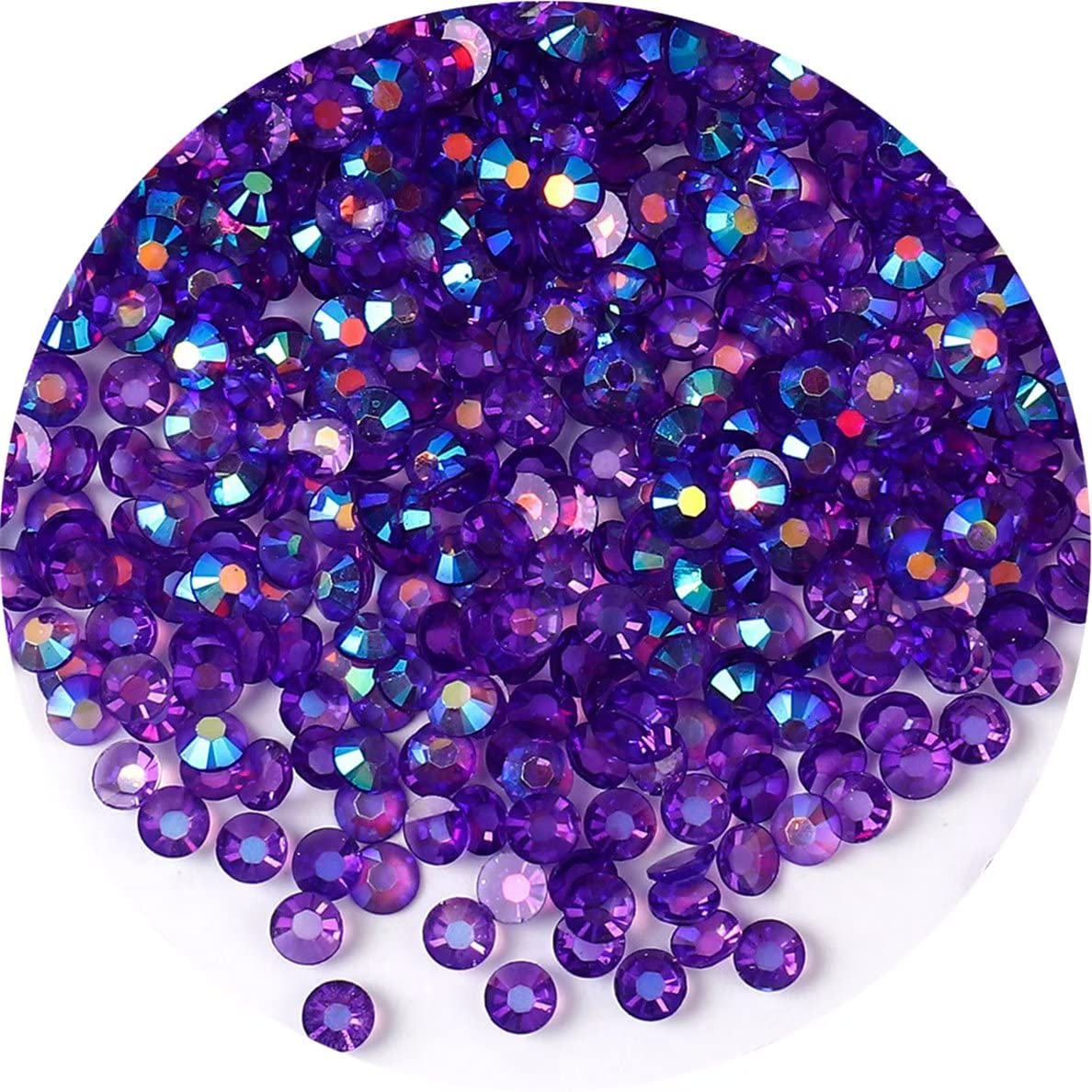 720 Pcs SS30 6mm AB Flatback Rhinestones for Nails Art Crafts Transparent Glitter Round Gems Crystals DIY Clothes Shoes(Clear Dark Purple AB)