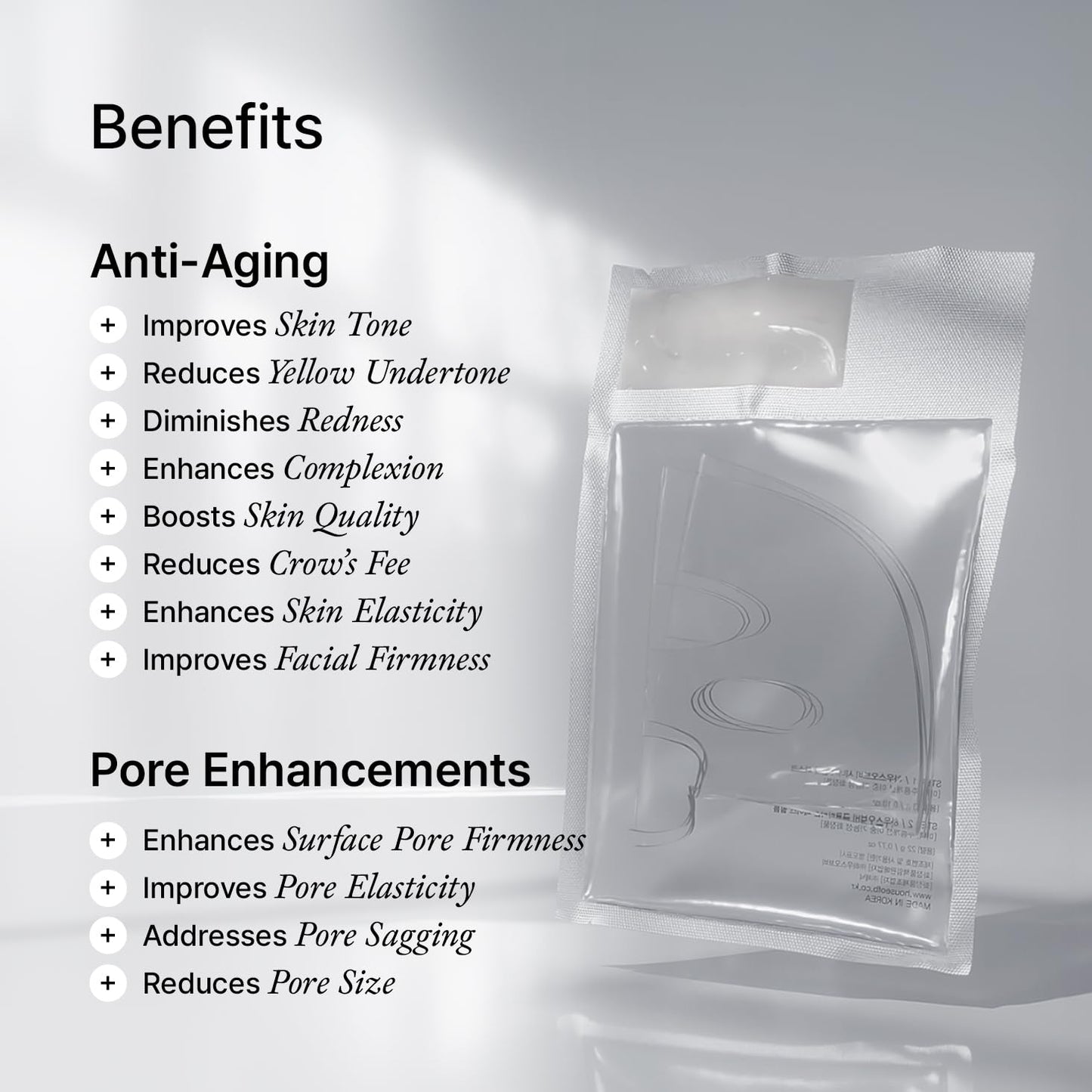 House of B Glow Glutathione 2-Step Face Film Set for Wrinkle Reduction & Skin Tone Enhancement, Shine Your Light with 12 Counts Korean Mask