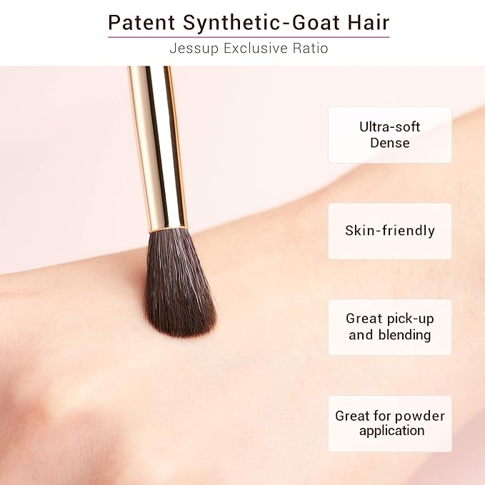 Jessup Professional Eye Makeup Brushes Set Natural-Synthetic 15pcs for Eyeshadow Blending Concealer Eyeliner Eyebrow, Zinfandel T284