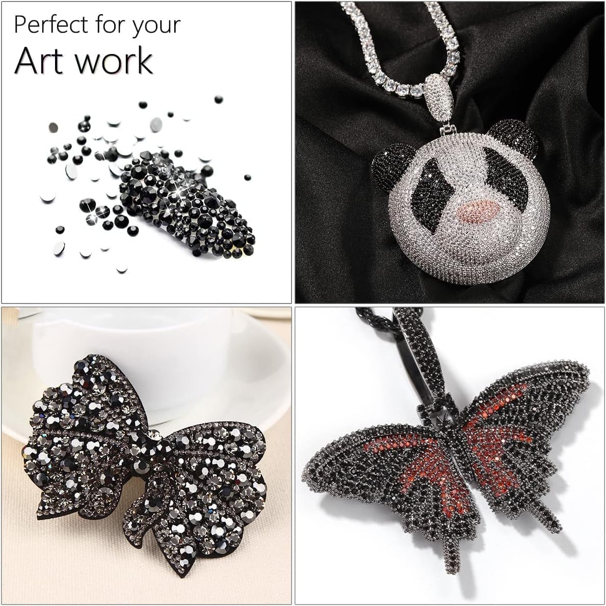 Metallic Gray Resin Rhinestones w B7000 Jewelry Glue for Bedazzling Crafting 3mm-6mm Steel Grey Flatback Jelly Stones Bulk Diamonds Gems for Nails Face Eyes Makeup Tumblers Bottles Crafts Shoes