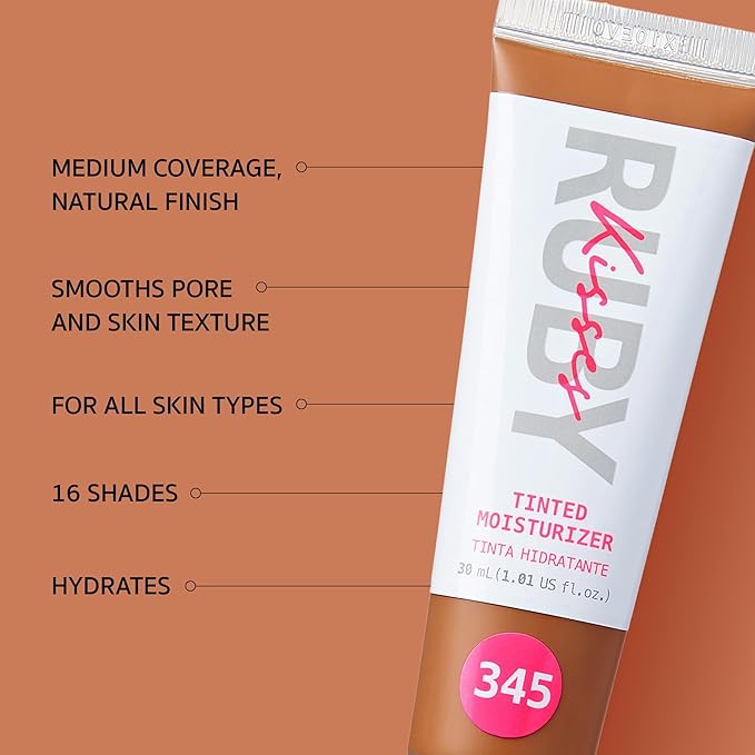 Ruby Kisses Tinted Moisturizer, Hydration, Calm & Revitalize Skin, Skin Perfecting, Blur Pores & Fine Lines, Natural Finish & All-Day Comfort Wear (Warm Coconut)