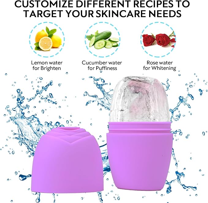 LATME Ice Cube Roller for Face Eyes,Reusable Silicone Ice Mold,Womens Gifts,Face Massager Roller Puffiness Migraine Pain Relief and Minor Injury
