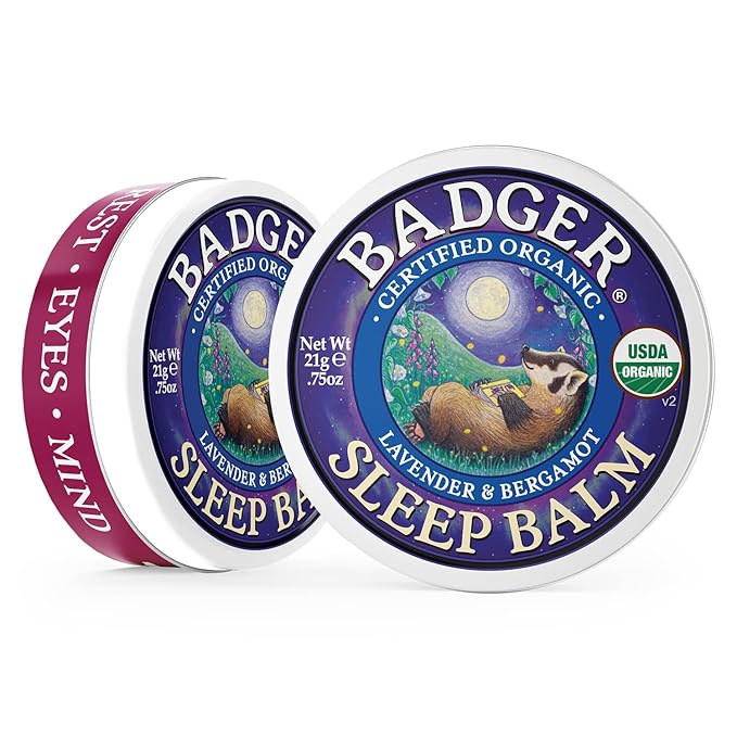 Badger - Sleep Balm, Lavender & Bergamot, Natural Sleep Balm, Scented Relaxing Balm for Children and Adults, Calming Night Balm, Organic Sleep Balm, 0.75 oz (2 Pack)