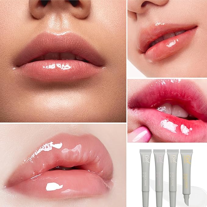 Lip Glowy Balm,Hydrating Moisturizing Lip Balm for Dry Cracked Lips,Sheer Tint Color,Shiny Glossy,Long Lasting Lip Moisturizer Nourishing Lip Care Lip Repair Gel Peptide Lip Treatment ChapStick-04#
