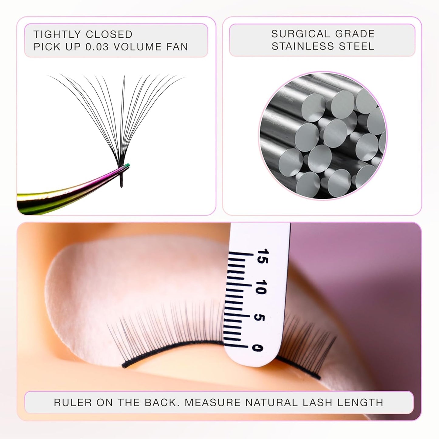 Curacoro Lash Tweezer - Professional & Precision Fiber Tip Grip Lash Tweezers for Eyelash Extensions, Multi Shapes & Purposes Tweezers for Volume, Isolation & Classic Lashes (Galaxy, Give Me the D)