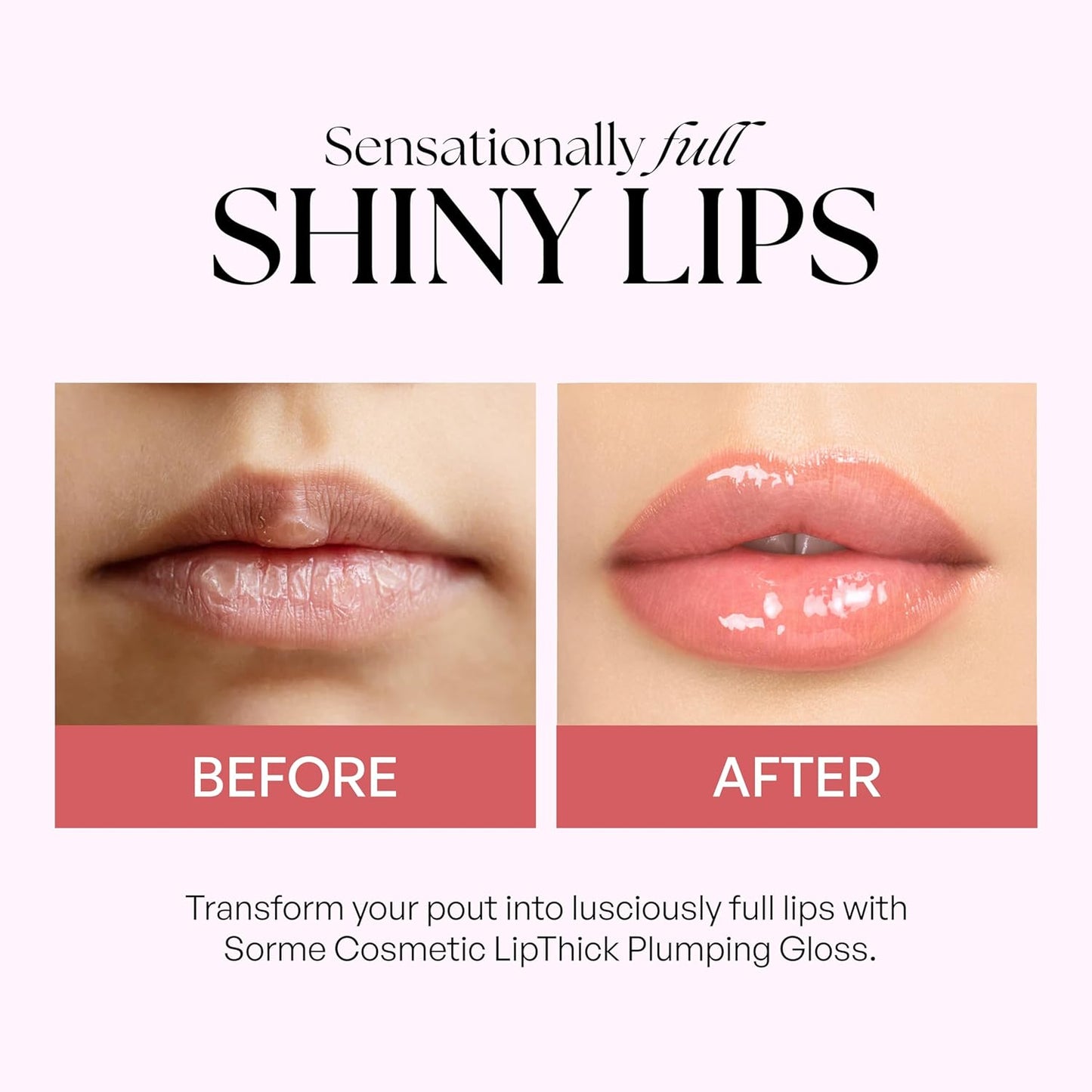 SORME Treatment Cosmetics LipThick Plumping Gloss for Shiny and Fuller Looking Lips | Doll Shade