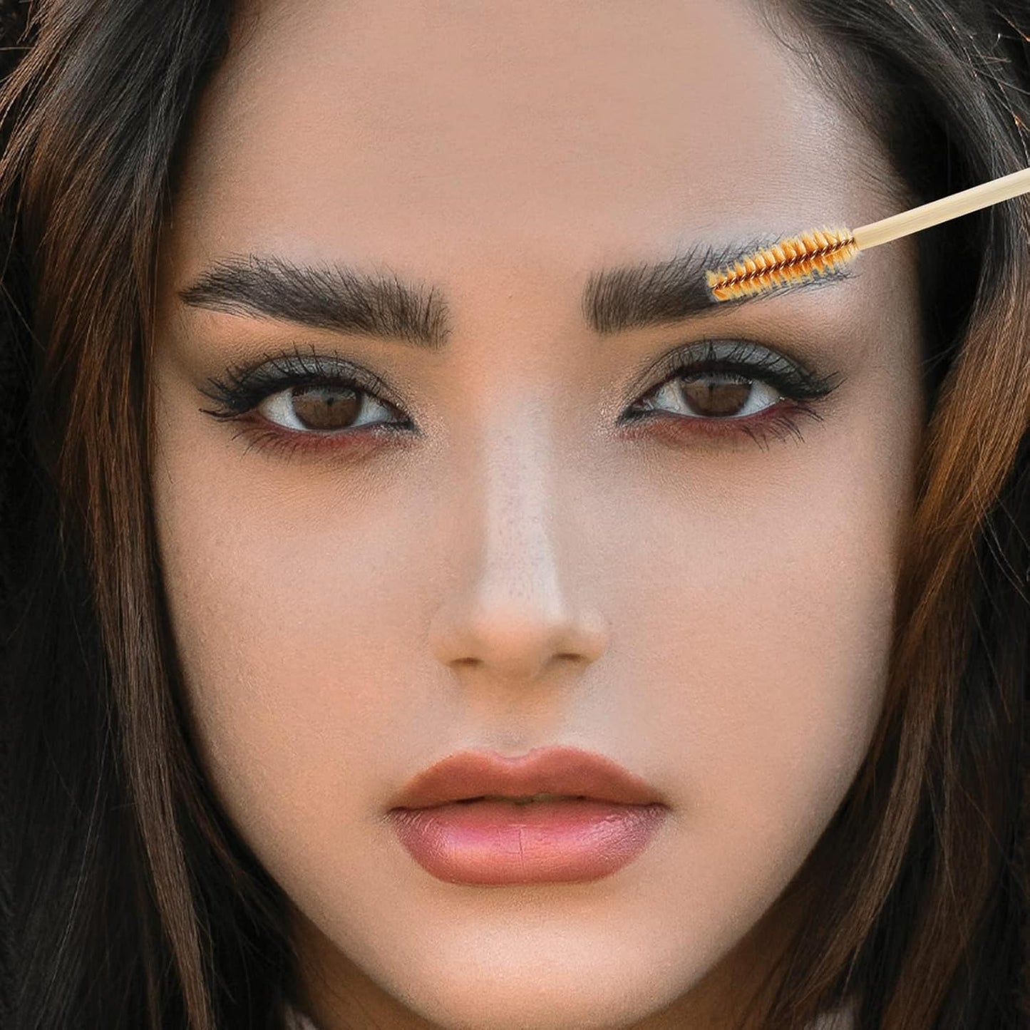 Tbestmax 300 Disposable Mascara Wands Eyelash Brush Spoolies for Eye Lash Extension Eyebrow Bamboo Stick Brown