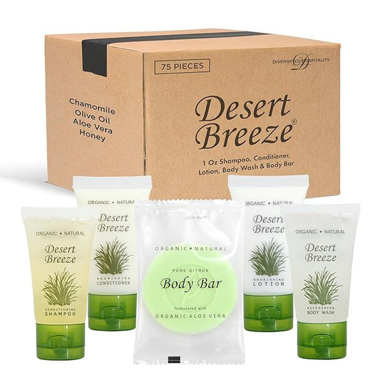 Desert Breeze | 1-Shoppe All-In-Kit | Hotel Size Amenities Set | Hotel/AirBnB/VRBO/Vacation Rental Soap Set | (75 pcs)