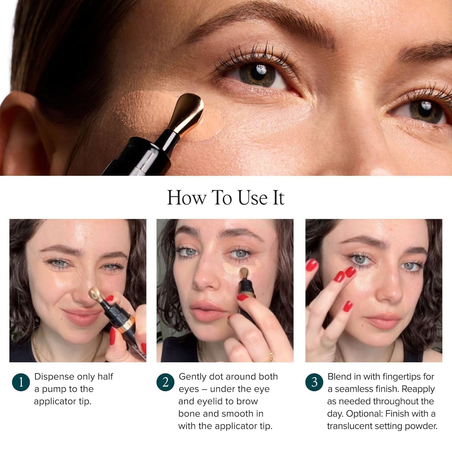 DRMTLGY Luminous Eye Corrector SPF 41, Under Eye Color Corrector for Dark Circles, Anti-Aging Tinted Eye Cream, Hydrating Eye Serum with Peach Undertone, Deep