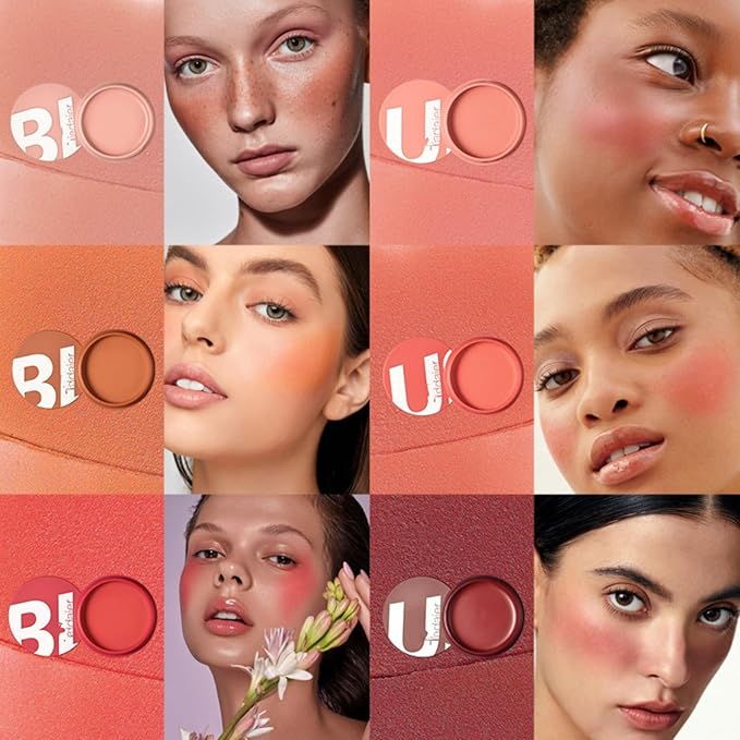 MAEPEOR Cream Blush 9 Color Smooth High-Pigmented Buildable Face Blush Long-Lasting Natural Look Face Blush for Cheeks (Color 09)