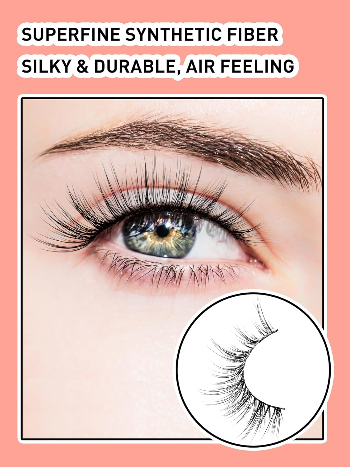 Wispy Lashes False Eyelashes Natural Cat Eye Lashes 12mm Strip Lashes withThin Band Siliglli Cat Eyelashes 3D Volume False Lashes C Curl Eyelashes Pack 7 Pair