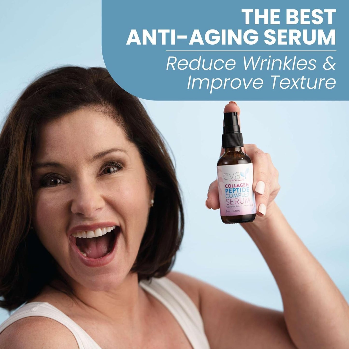 Collagen Peptide Serum for Face – Anti Aging Facial Treatment with Peptides & Hyaluronic Acid – Gentle Formula for Sensitive Skin, Microneedling Pen, Derma Roller, Skin Firming & Hydrating (2 Oz)